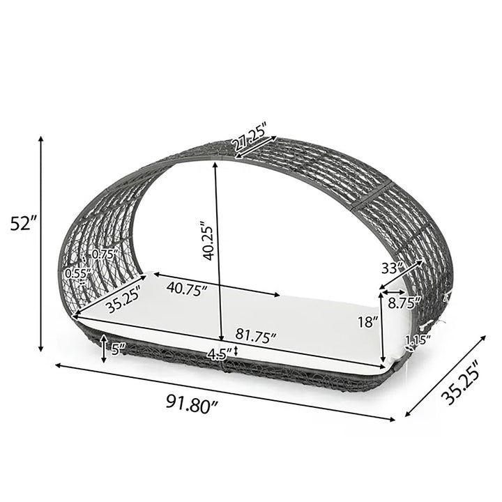 Abigal - Outdoor Wicker Daybed With Cushion