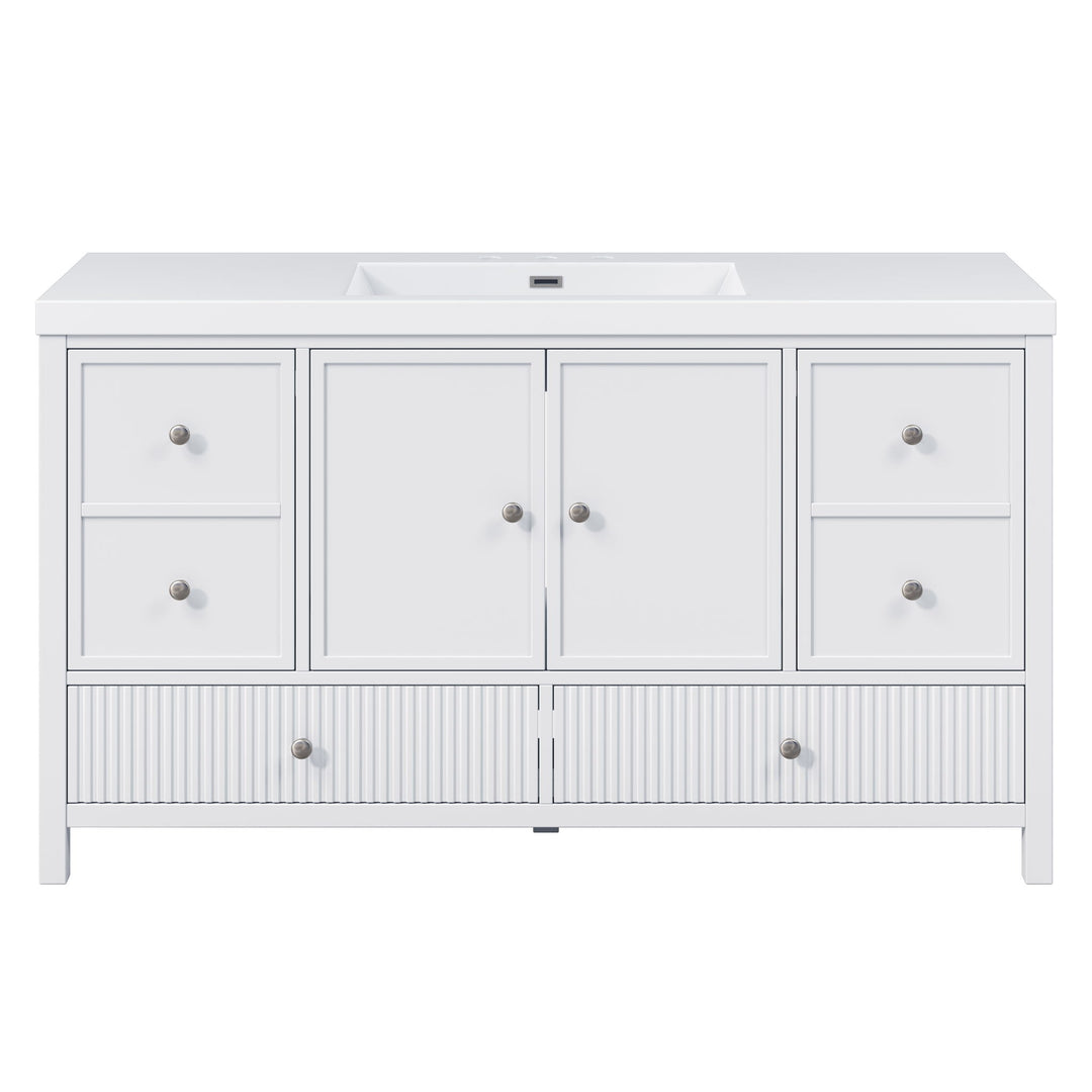 Bathroom Vanity With Separate Sink, Soft Close Doors And 4 Drawers
