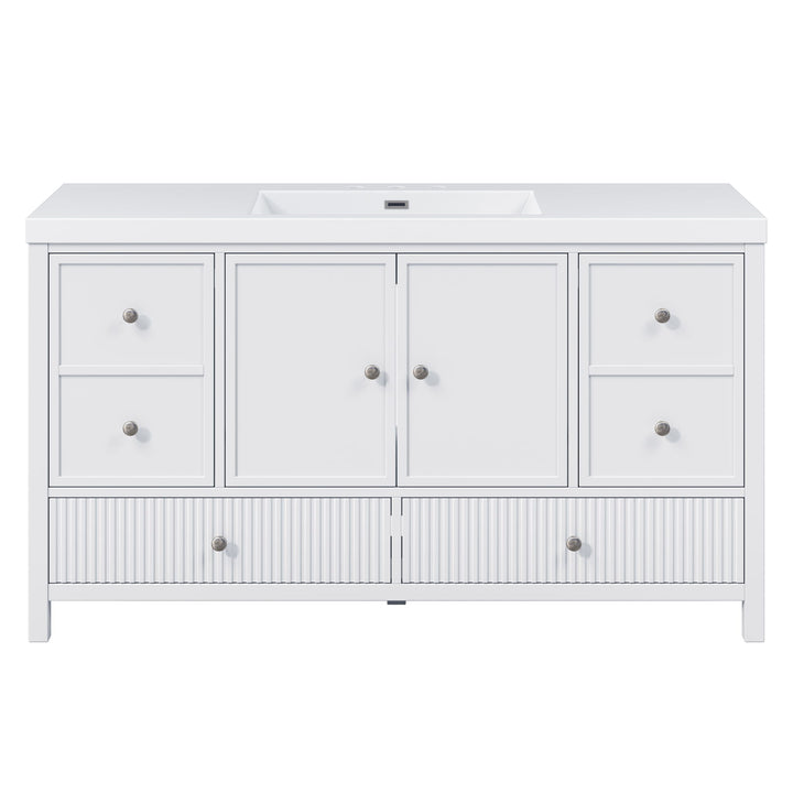 Bathroom Vanity With Separate Sink, Soft Close Doors And 4 Drawers