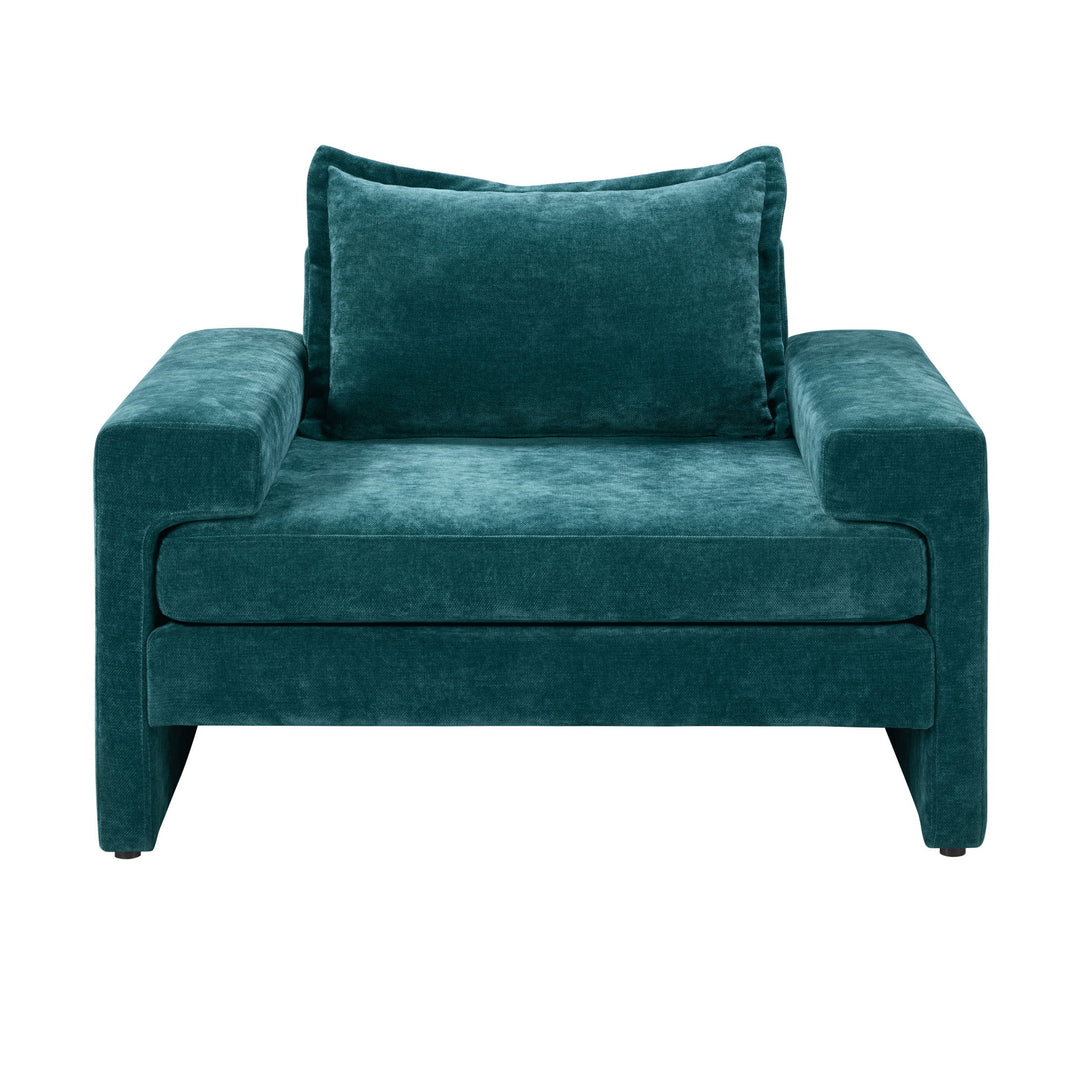 Upholstered Accent Chair With Wide Armrests And Ergonomic Back Support