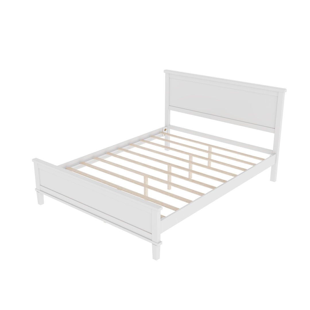 Mid-Century Platform Bed With Headboard And Slat Support, No Box Spring Needed