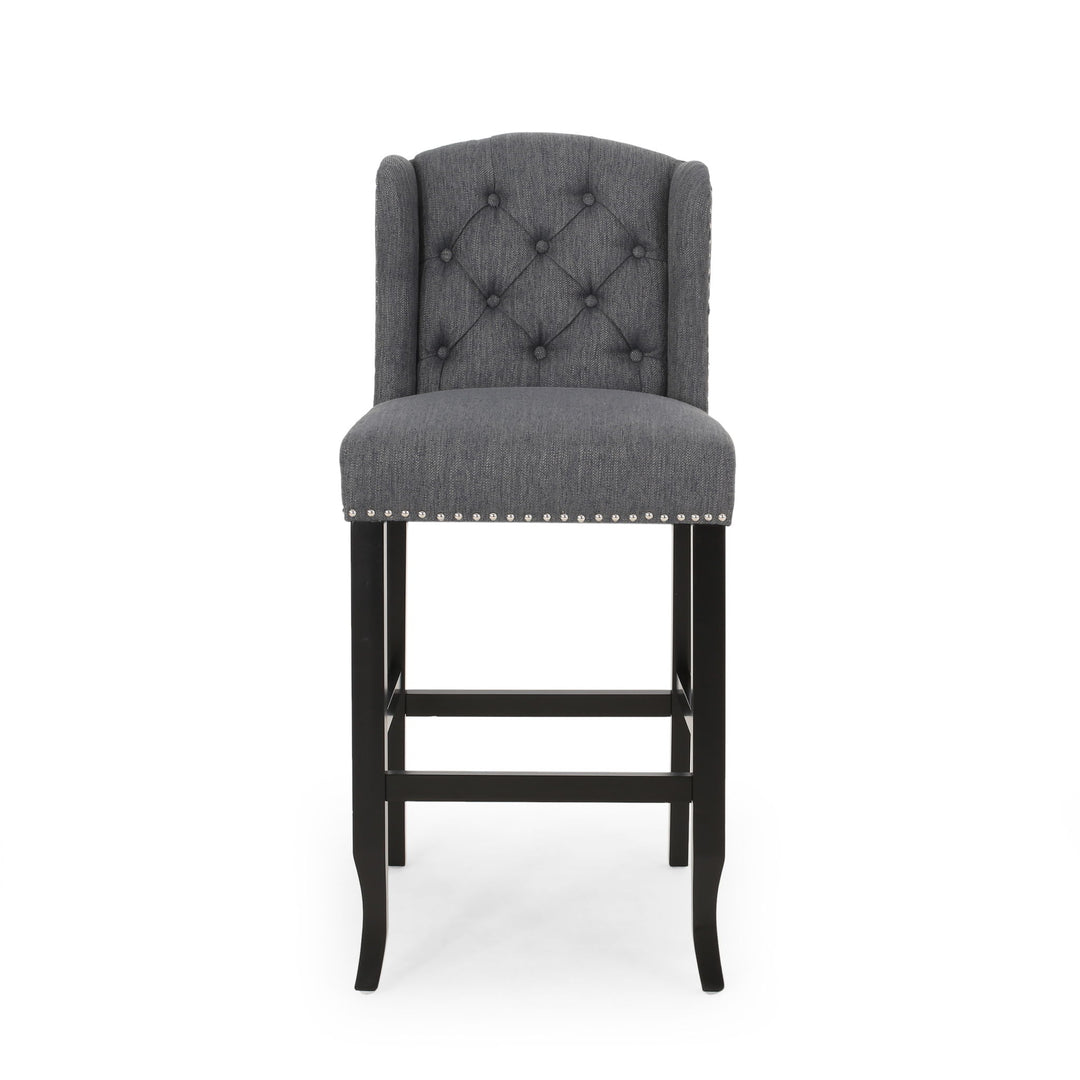 Vienna - Contemporary Fabric Tufted Wingback Counter Stools (Set of 2)