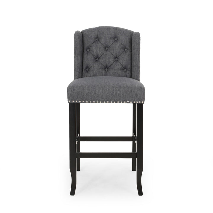 Vienna - Contemporary Fabric Tufted Wingback Counter Stools (Set of 2)