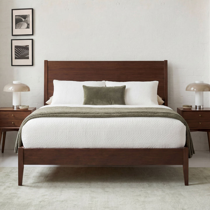 Modern Sled Platform Bed Frame With Slats