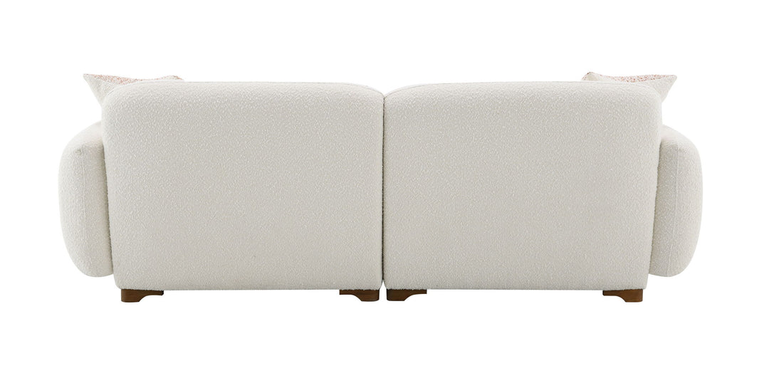 Darius - Boucle Sofa With 2 Toss Pillows - Beige