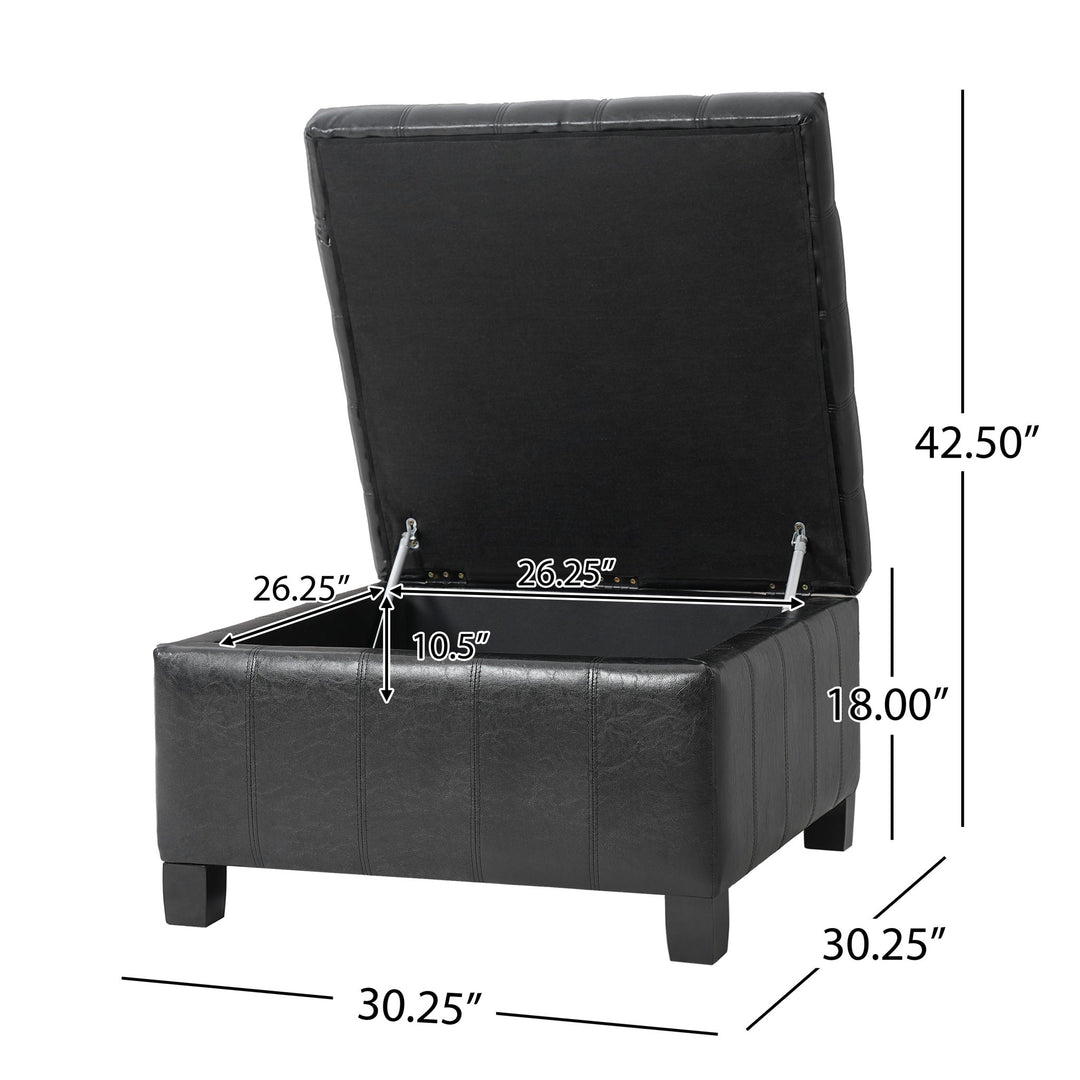 Square Tufted Indoor Ottoman With Lift-Top Storage
