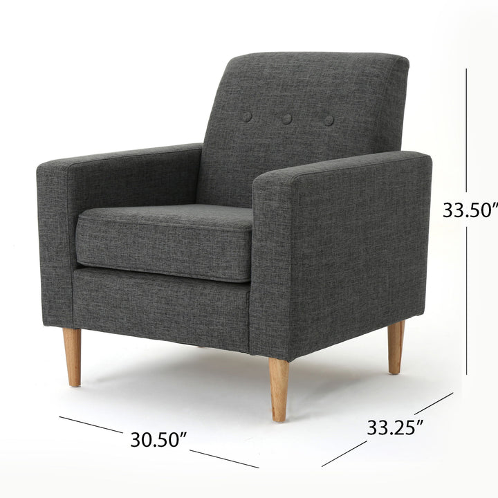 Nebulize - Upholstered Fabric Club Chair With Button Tufted And Square Off Arm And Back