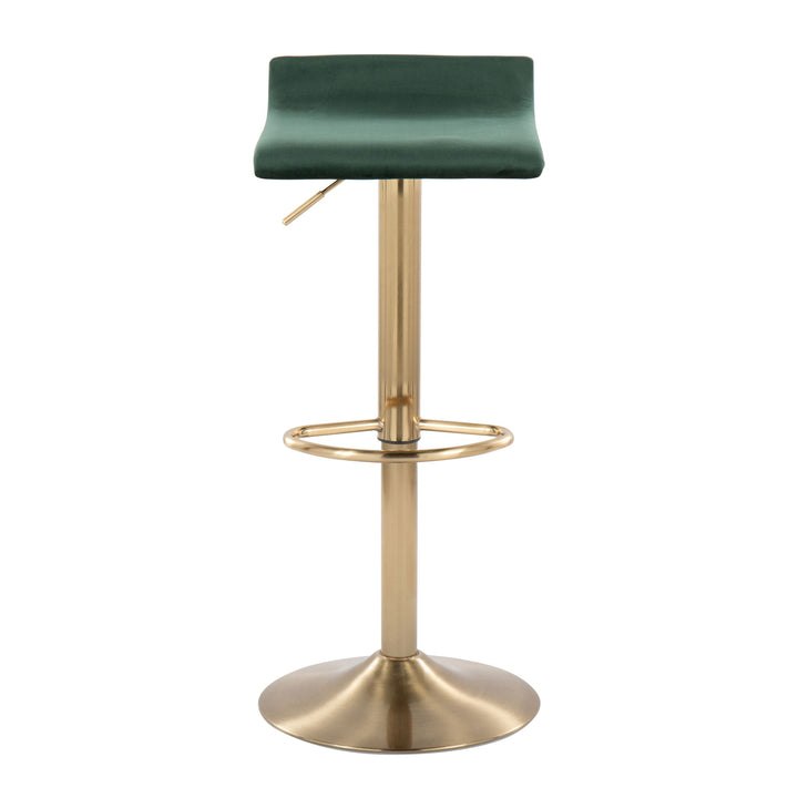 Ale - Contemporary Adjustable Height Barstool With Swivel With Oval Footrest (Set of 2)