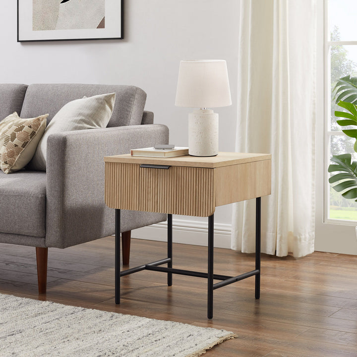Modern Fluted Door Minimalist Side Table
