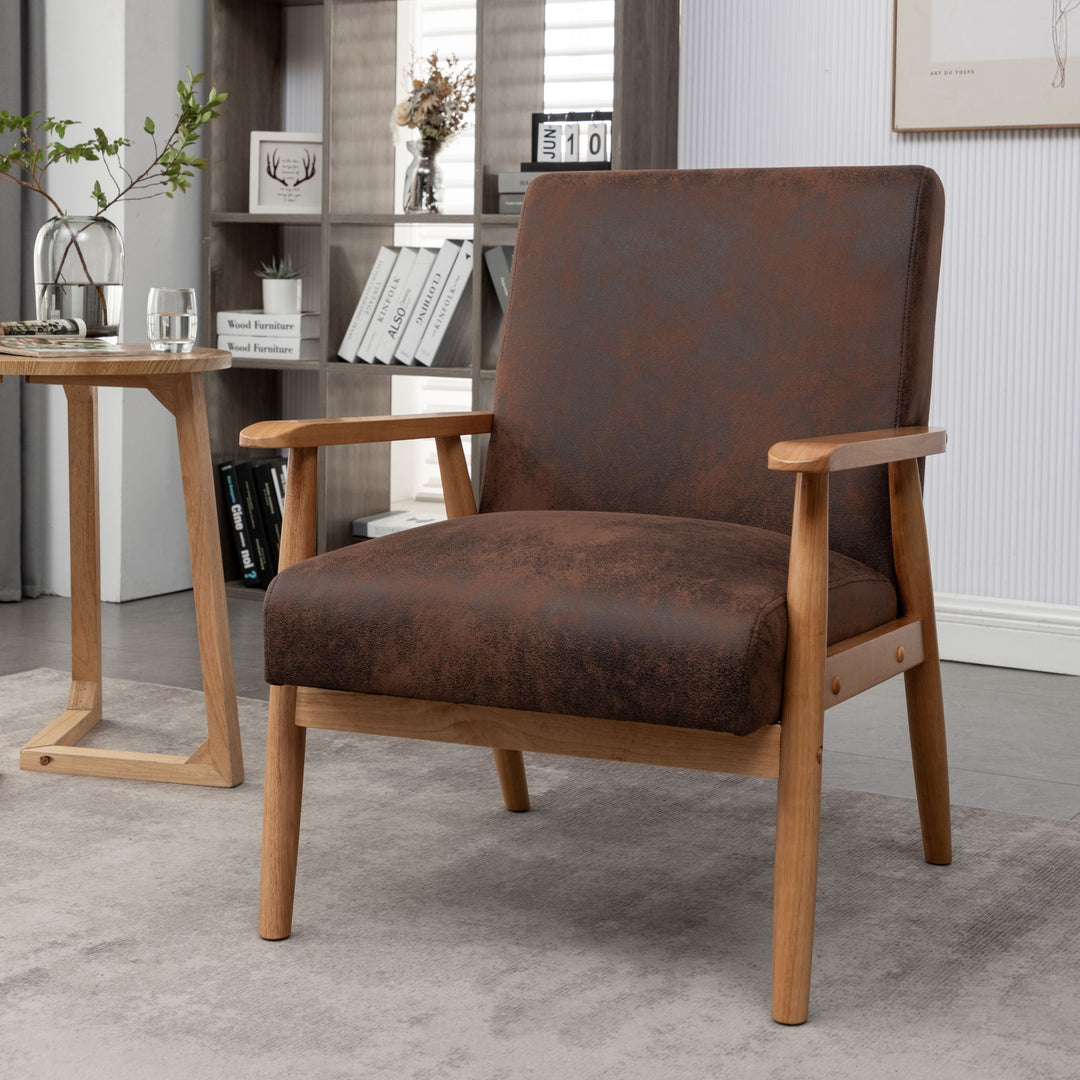 Wide Arm Chair - Brown