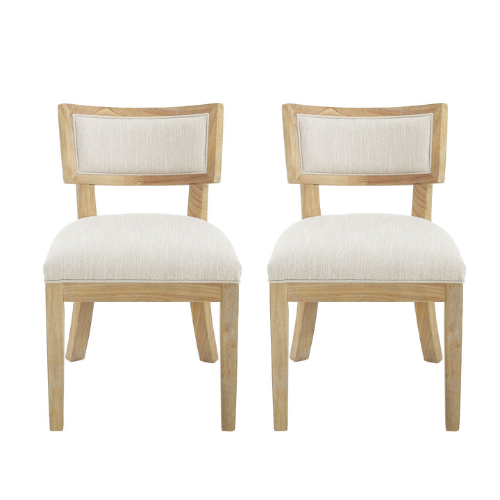 Farmhouse Style Fabric Upholstered Side Dining Chair Set