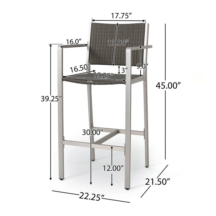 Outdoor Rust Proof Aluminum Barstools (Set of 2)
