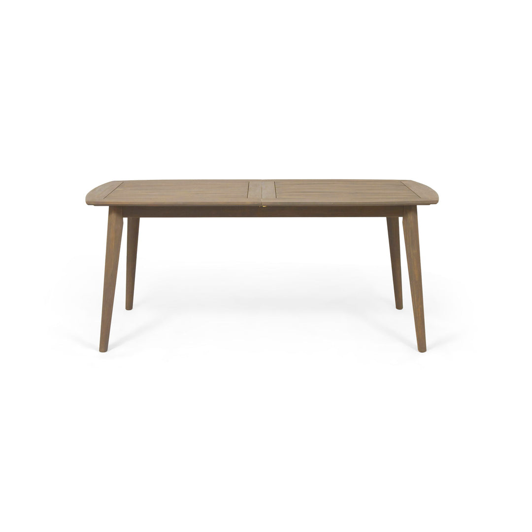 Placidity - Outdoor Expandable Dining Table With Slatted Tabletop And Tapered Legs