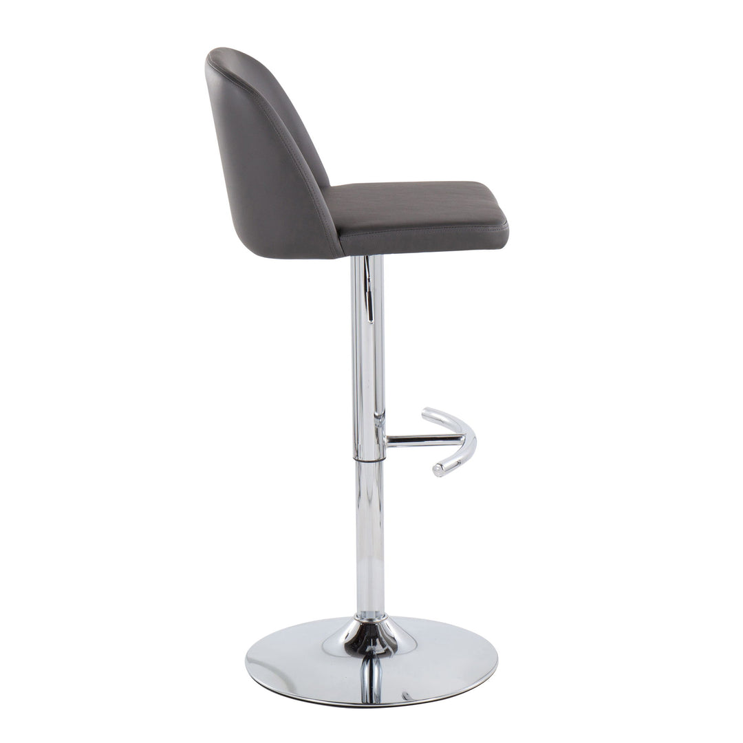 Toriano - Contemporary Adjustable Barstool With Swivel & Rounded T Footrest (Set of 2)