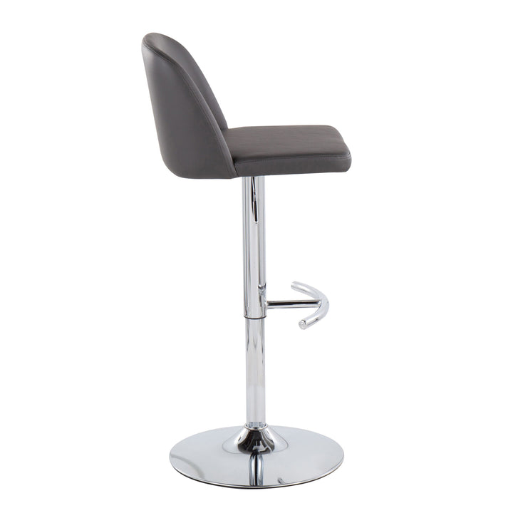 Toriano - Contemporary Adjustable Barstool With Swivel & Rounded T Footrest (Set of 2)