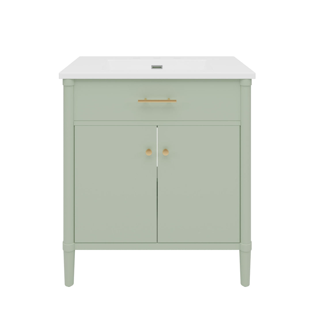 Bathroom Vanity With Sink, Soft Close Doors And Adjustable Shelf
