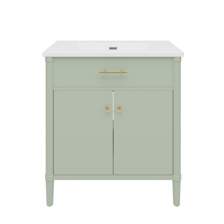 Bathroom Vanity With Sink, Soft Close Doors And Adjustable Shelf