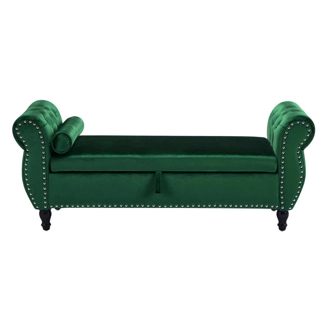 Luxurious Multifunctional Storage Ottoman Bench With Pillow