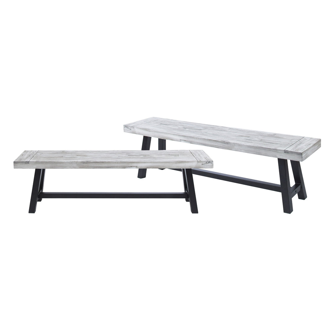 Tranquilizer - Outdoor Acacia Wood Bench With Slat Panel Design