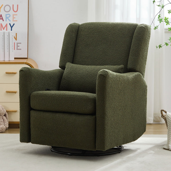 Wide Wingback Swivel Rocker Recliner Chair For Living Room