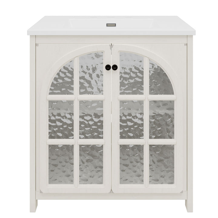 Vintage Farmhouse Bathroom Vanity With Ceramic Sink