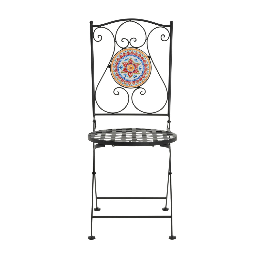 Lambert - Outdoor Chat Set - Black / Red