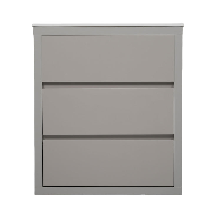 Double Sinks Bathroom Vanity Set With 2 Ceramic Basins