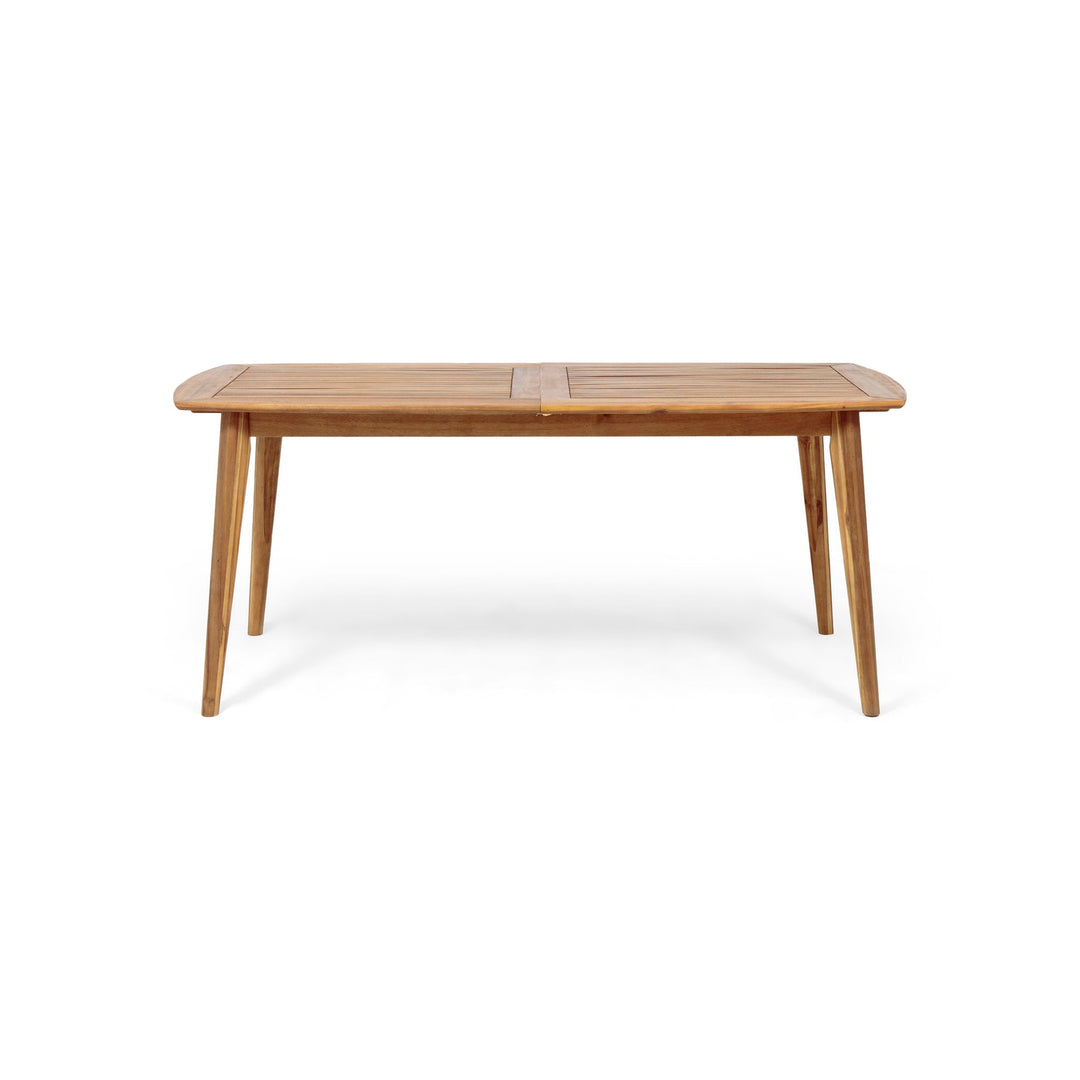 Placidity - Outdoor Expandable Dining Table With Slatted Tabletop And Tapered Legs