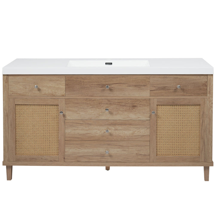 Bathroom Vanity With Sink, 5 Legs, Soft Close Drawers
