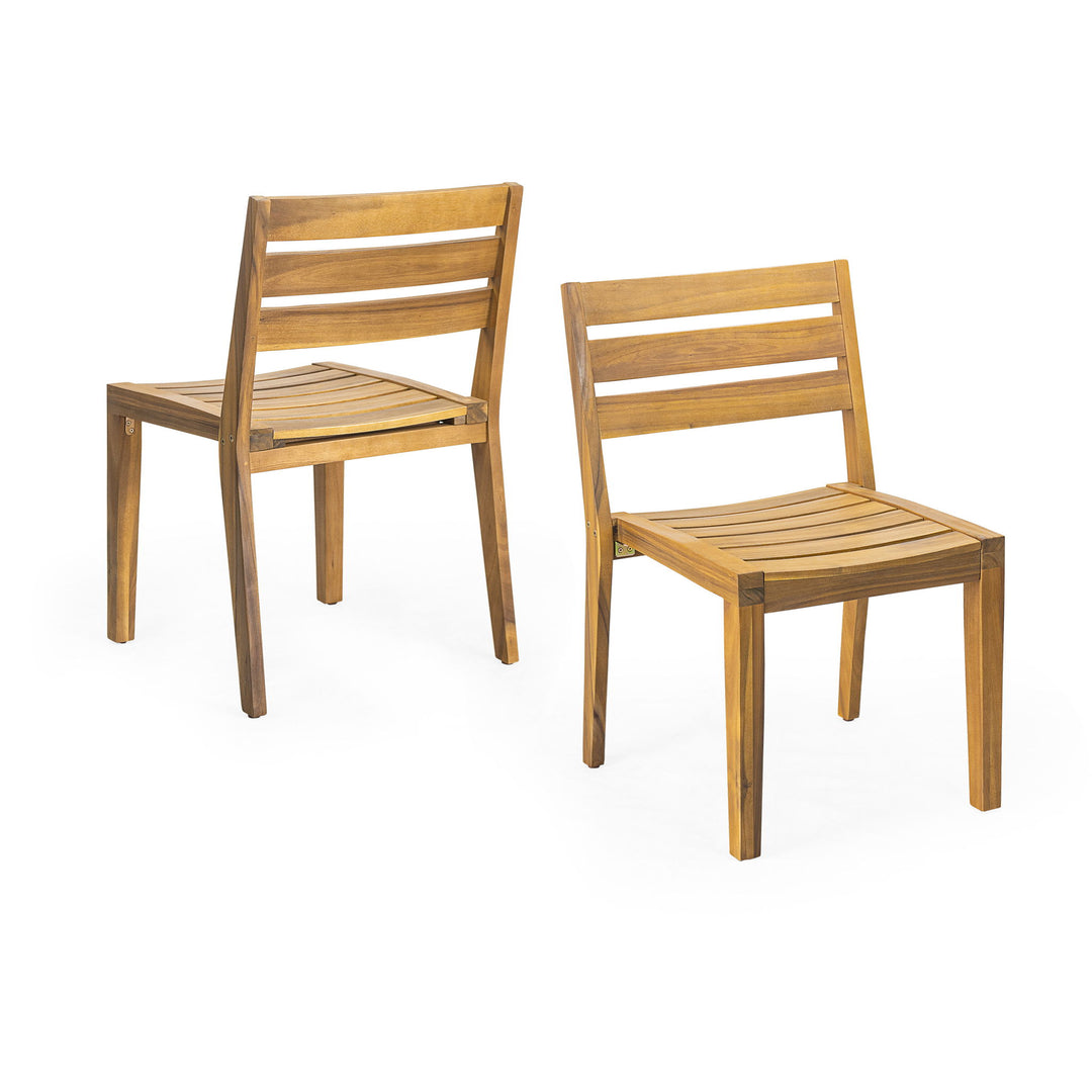 Outdoor 7 Pieces Expandable Dining Set With Umbrella Hole - Teak