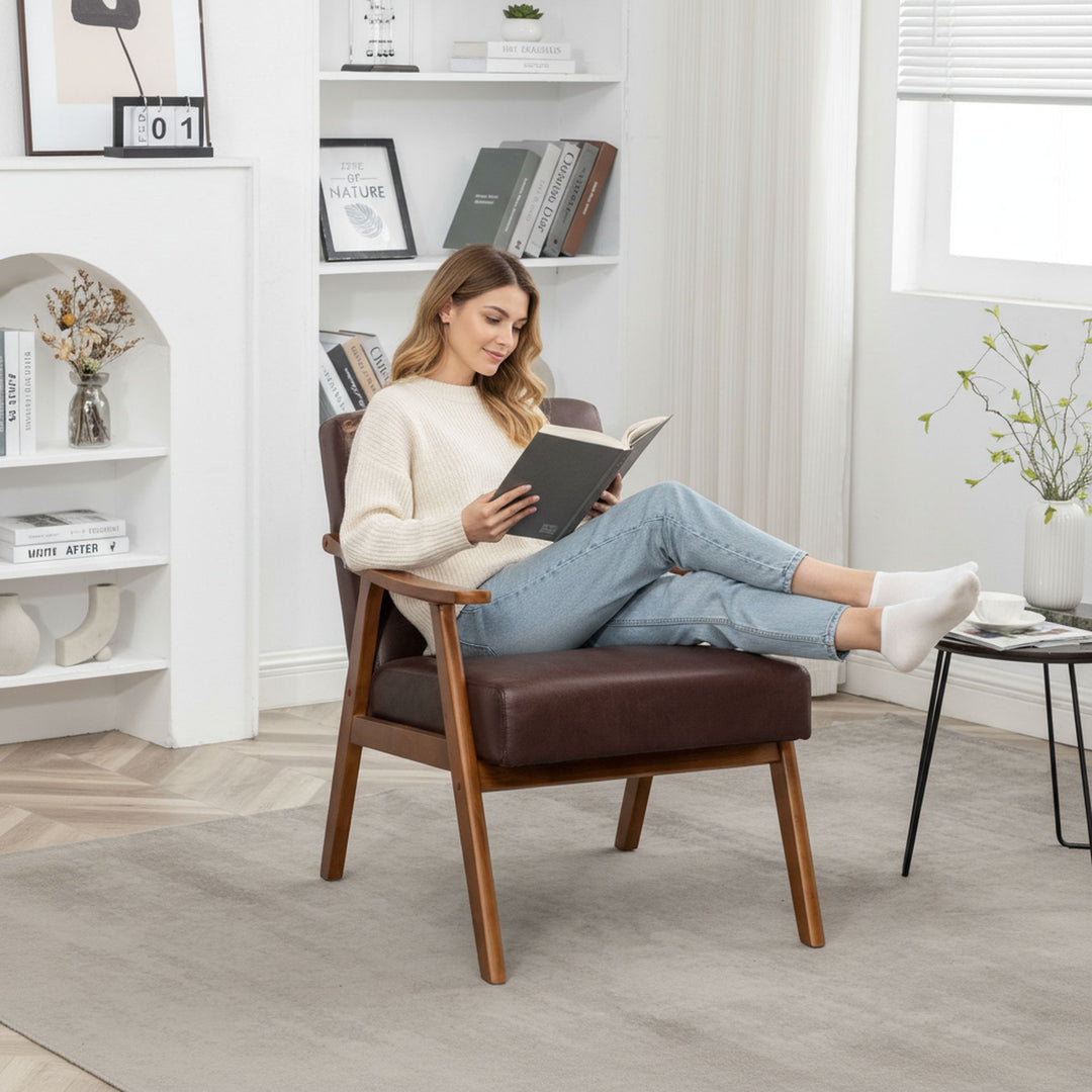 Accent Chair, Classic Mid Century Modern For Extra Seating