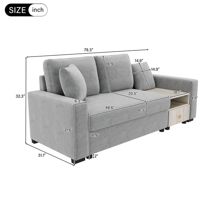 Modular Sofa Couch With Storage Armrest And Center Console