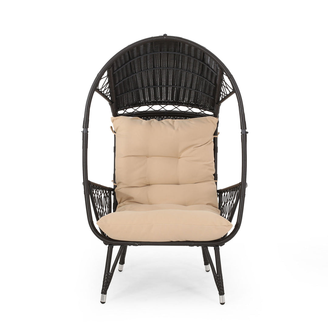 Outdoor Wicker Standing Basket Chair With Cushion