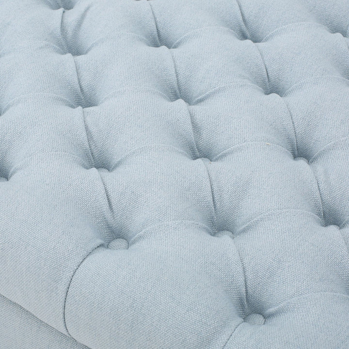 Hayes - Contemporary Armed Storage Bench With Rolled Arms And Button Tufting