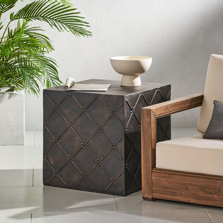 Outdoor Lightweight Concrete, Side Table - Copper