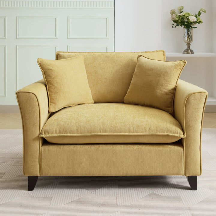 Oversized Armchair, Chenille Fabric, Comfy Chair And A Half Single Sofa With Pillow For Living Room
