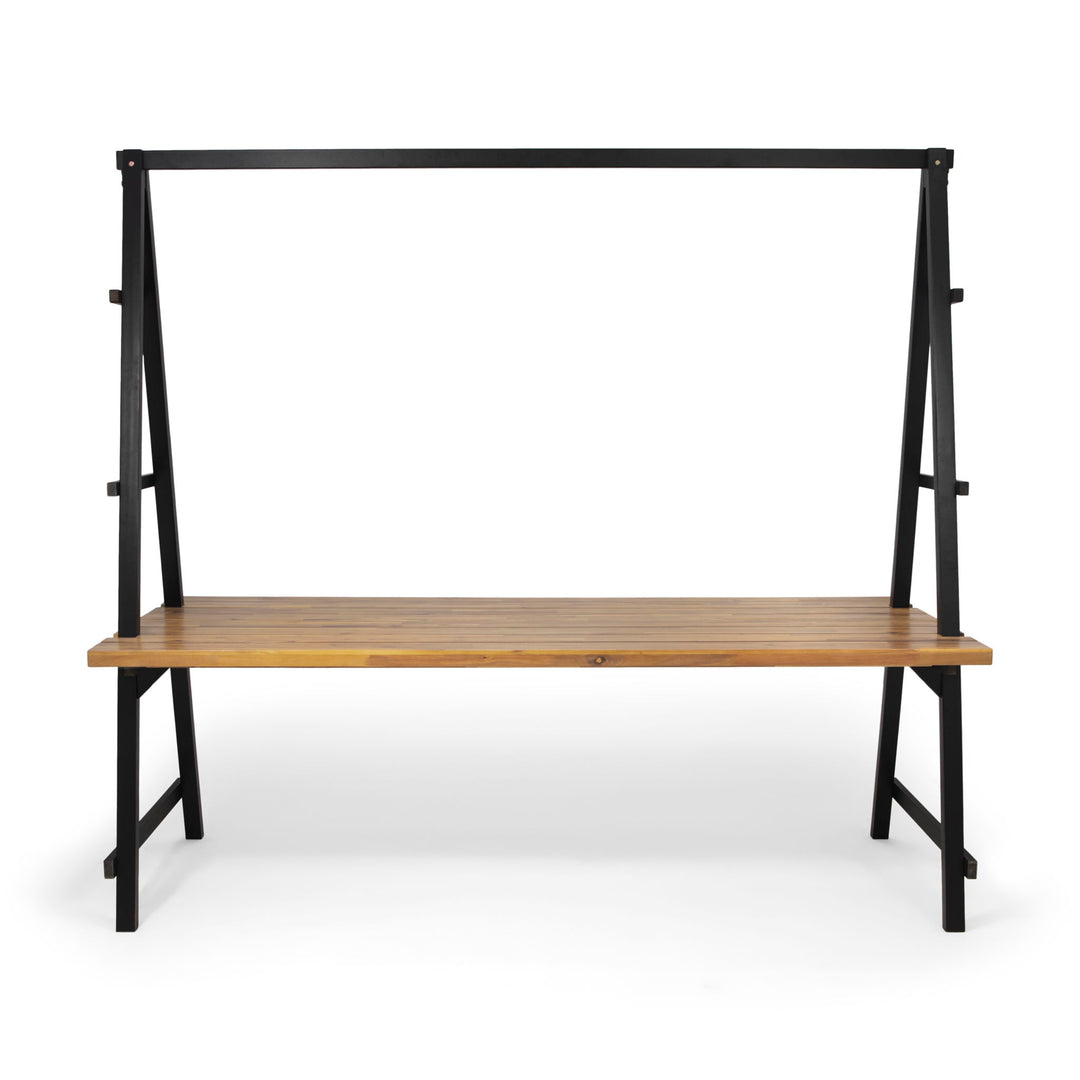 Huckleberry - Acacia Wood Outdoor Dining Table With Plant Hanger - Teak
