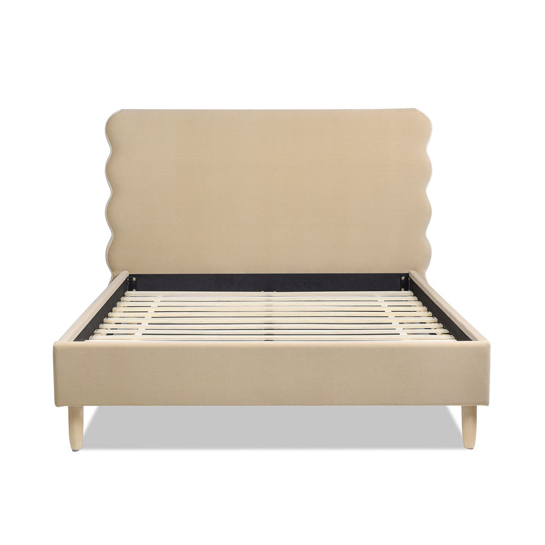 Stockholm - Modern Wavy Headboard Platform Bed