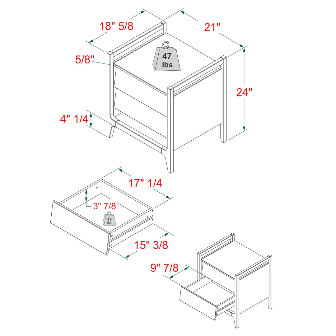 Scandi - Angle Face Nightstand