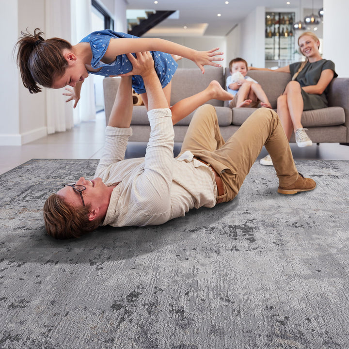 Marfi - 8' X 10' Abstract Area Rug - Ivory / Sand