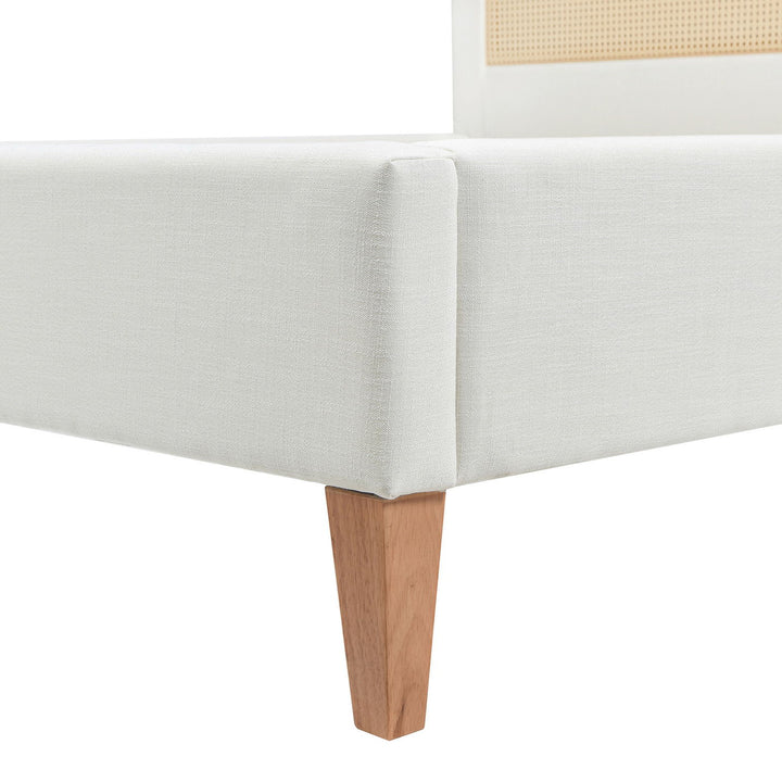 Haley - Upholstered Cane Back Platform Bed