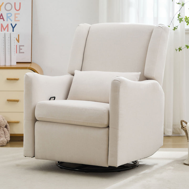 Wide Wingback Swivel Rocker Recliner Chair For Living Room
