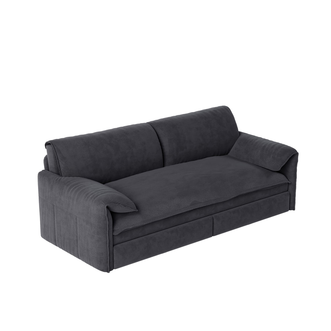 Queen Pull Out Sofa Bed With Side Storage
