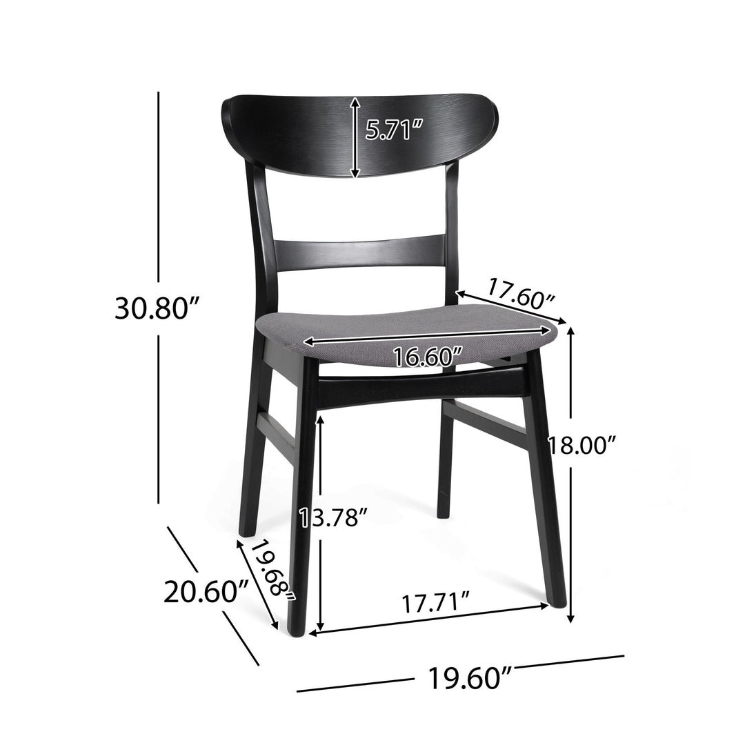 Modern Dining Chair With Upholstered Seat And Wood Frame