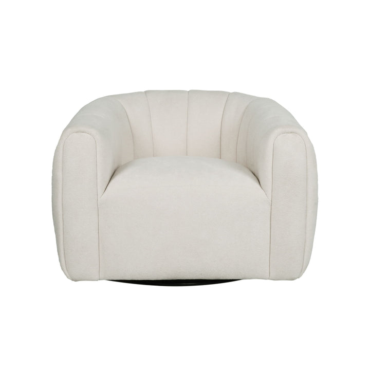 Serenizia - Upholstered Swivel Chair With Channel Tufted