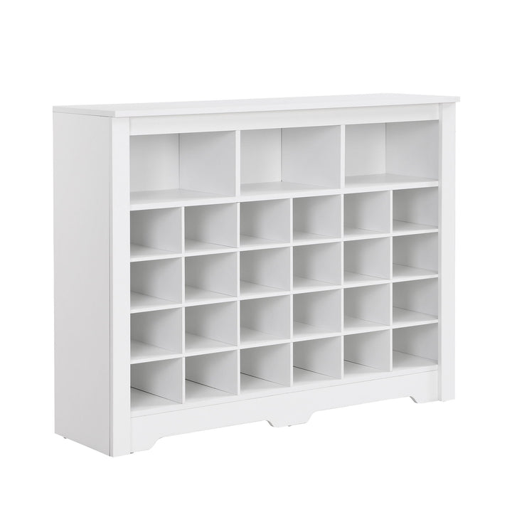 24 Shoe Cubby Console, Shoe Cabinet - White